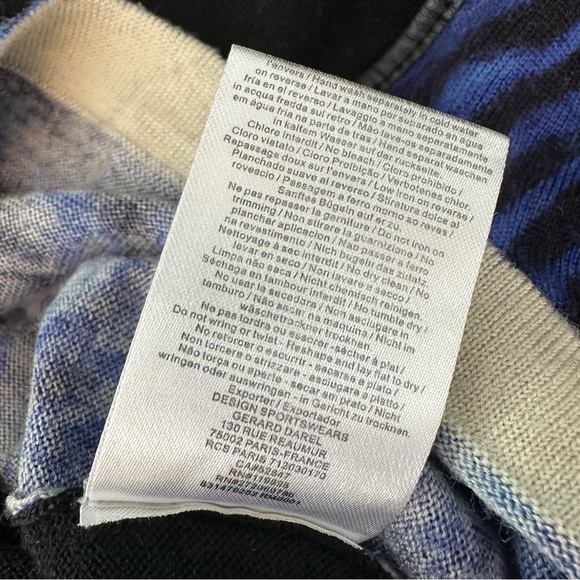 Gerard Darel Wool Blue Zebra Sweater Size Medium - Picture 10 of 11